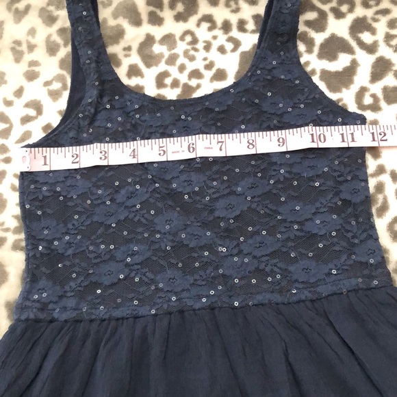 Abercrombie Kids Floral Mesh Lace Dress with Sequins on Blue Size Medium - Picture 8 of 16